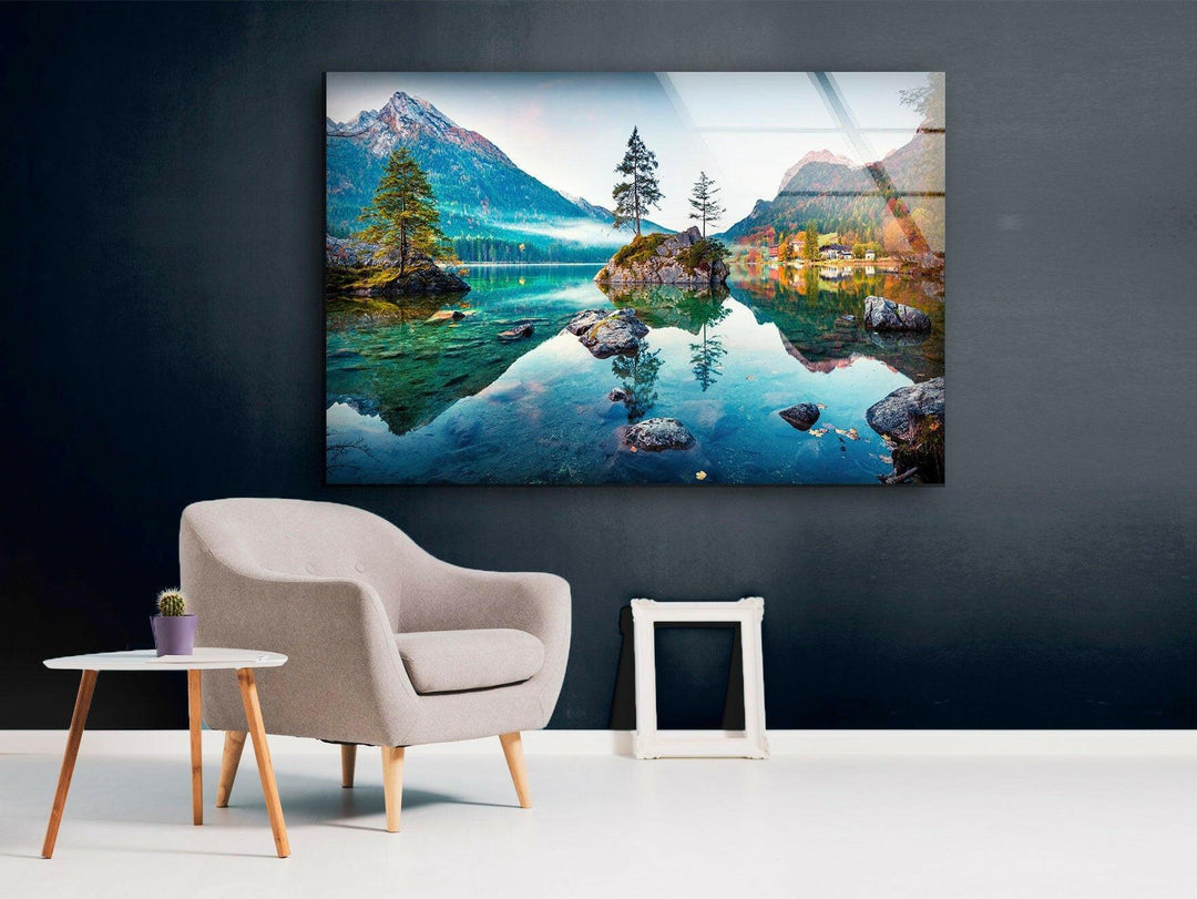 Hintersee Lake Landscape Glass Wall Art  Glass Printing Wall Art, Print photos on glass