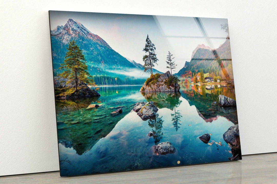 Hintersee Lake Landscape Glass Wall Art art glass wall art, glass wall art pictures