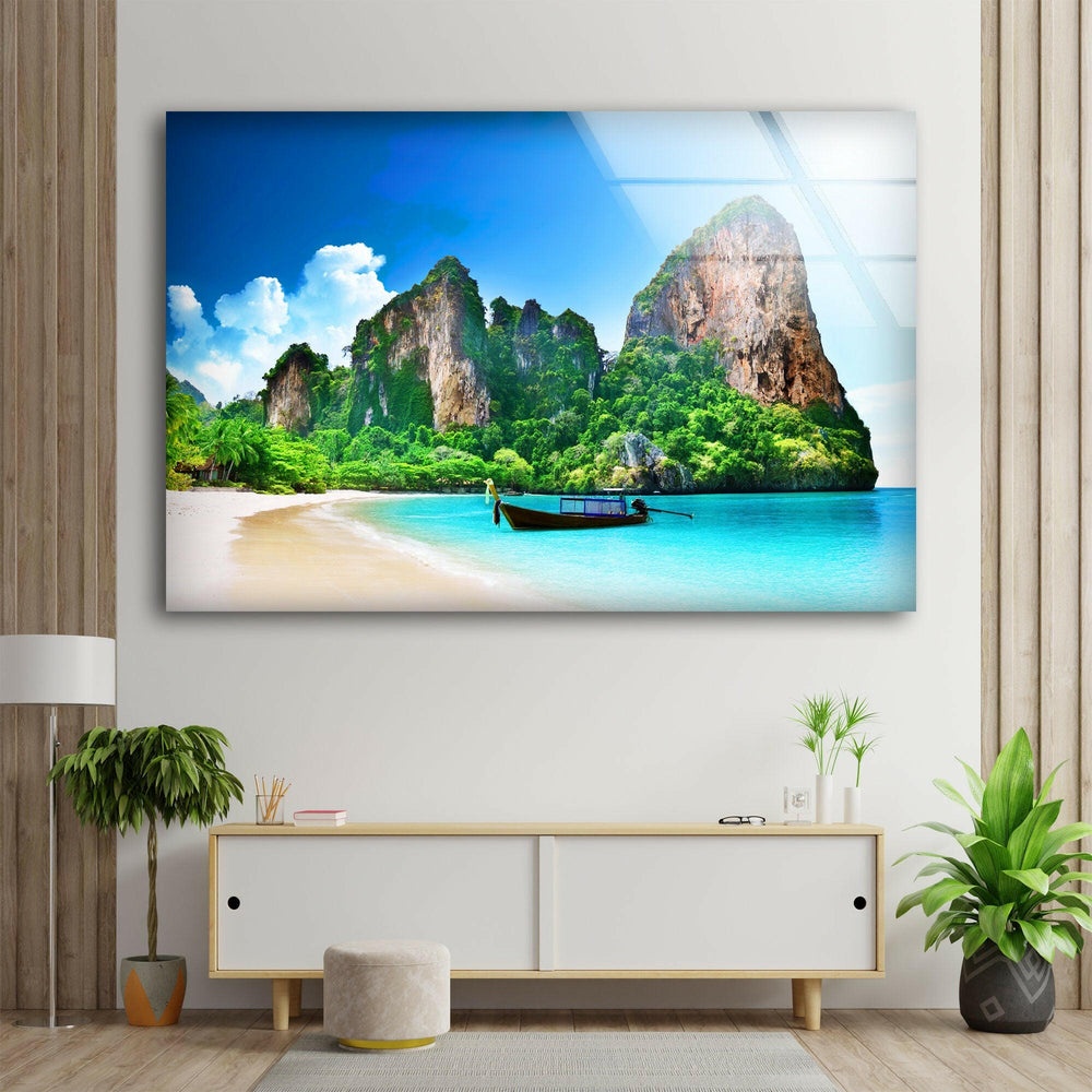 Phuket Tropical Island Glass Wall Art glass pictures for Wall, glass prints wall art