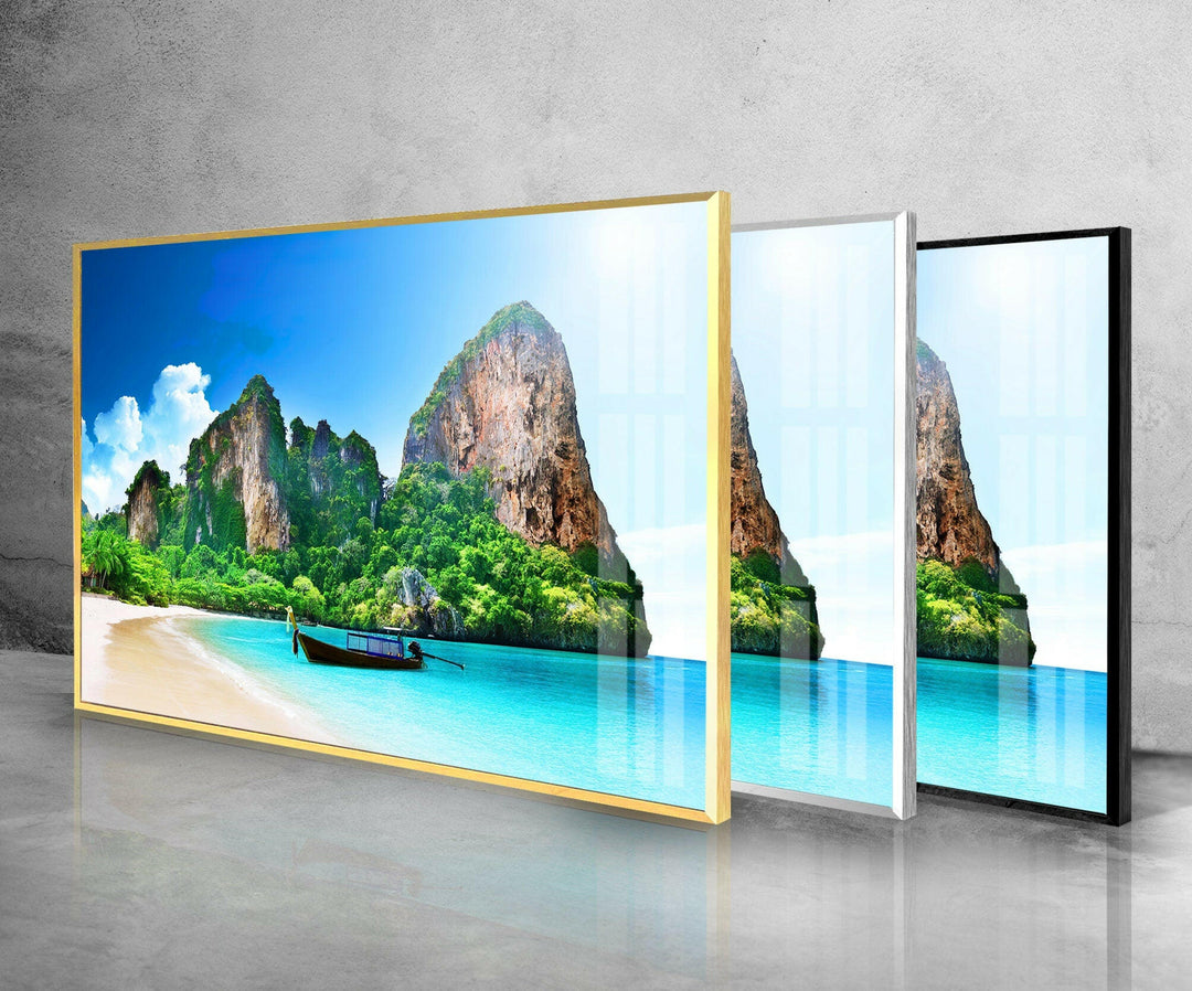 Phuket Tropical Island Glass Wall Art print picture on glass, Tempered Glass Wall Art