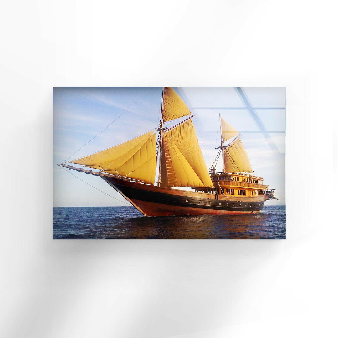 Sailing Yacht Nautical Glass Wall Art picture on glass wall art, photos printed on glass