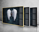 White Wings Glass Wall Art