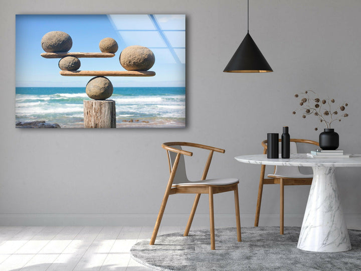 Stone and Balance Cool Glass Art & Wall Art