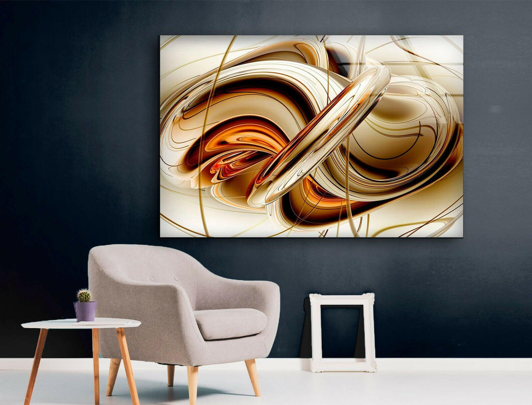 Brown Modern Unique Abstract Glass Wall Art Pieces