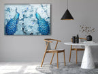 Blue Feather Peacock Tempered Glass Wall Art - MyPhotoStation