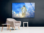 Jesus on Heaven Glass Wall Art | Custom Glass Pictures