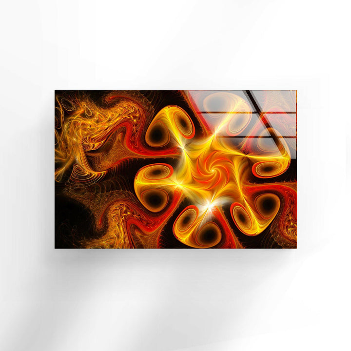 Abstract Orange Fractal Glass Wall Art glass photo prints, glass picture prints
