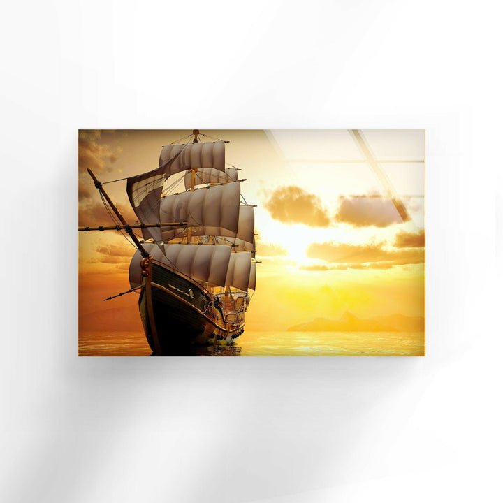 Sailer and Sunset Glass Wall Art stained glass wall art, stained glass wall decor