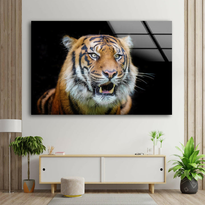 Sumatran Tiger Glass Wall Art custom glass pictures, glass art prints