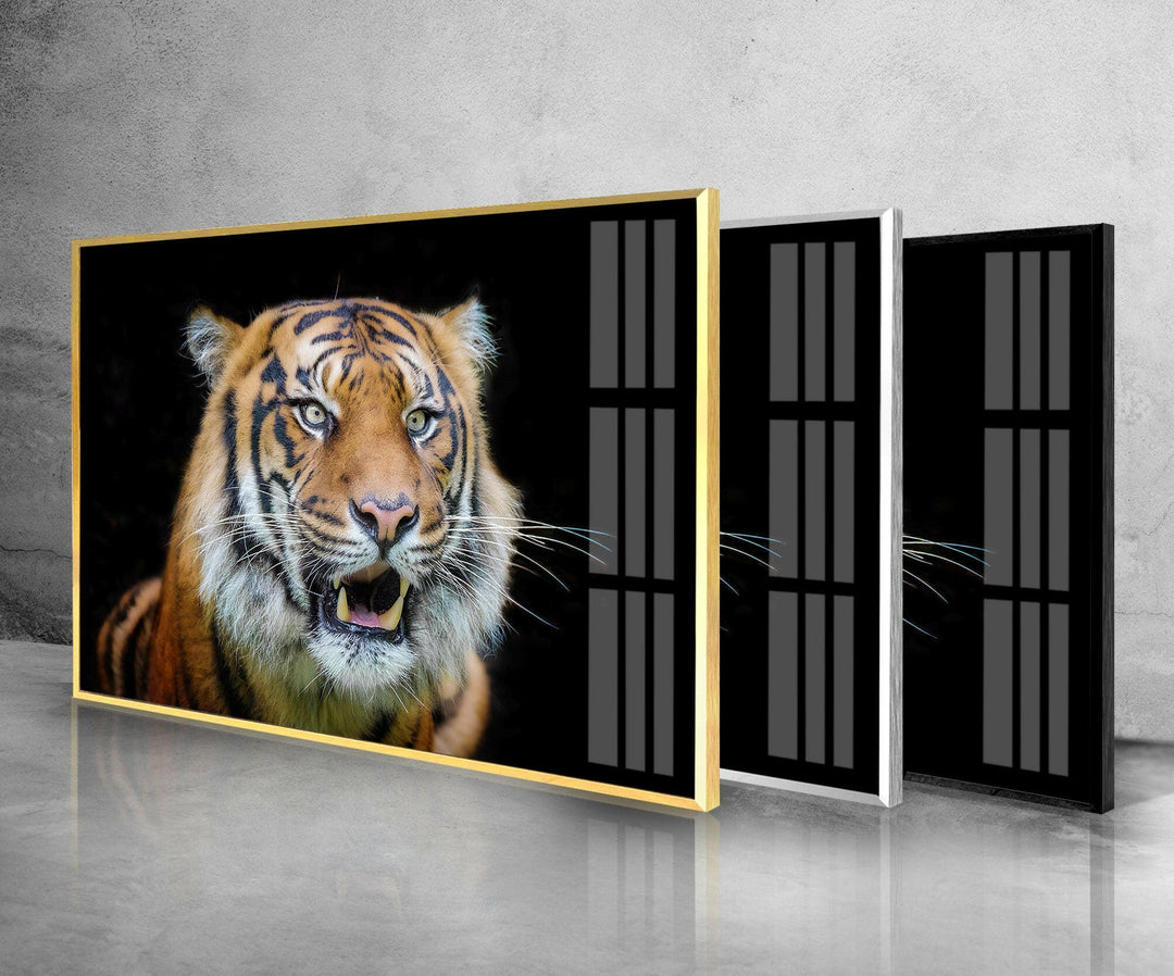 Sumatran Tiger Glass Wall Art             glass wall decor, glass wall art decor