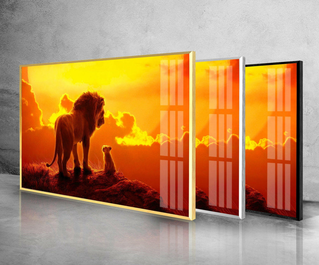 Orange Lion King Glass Wall Art glass art painting, glass art for the Wall