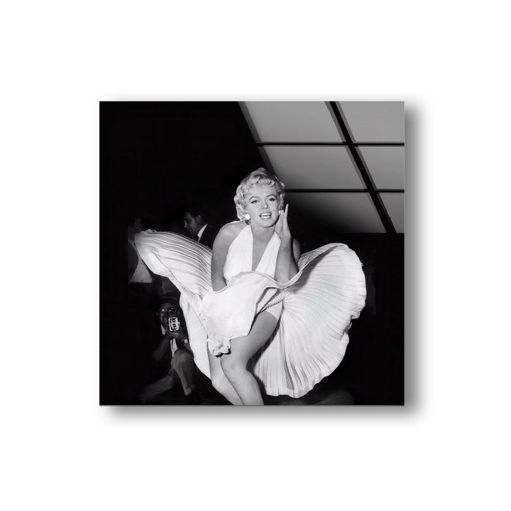 Marilyn Monroe White & Black Glass Wall Art photo print on glass, prints on glass wall art
