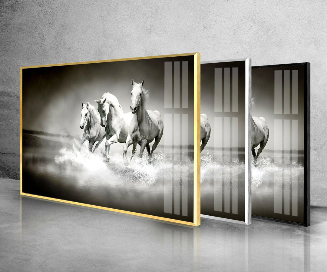 Riding White Horses Glass Wall Art custom glass photo prints, large glass prints