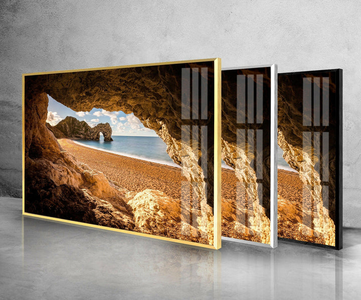 Durdle Door Rock Glass Wall Art picture on glass wall art, photos printed on glass