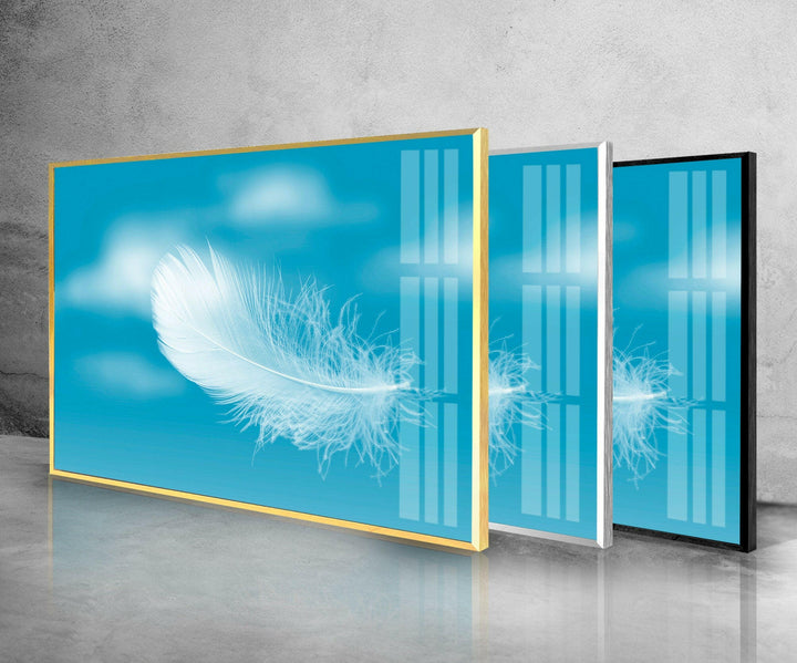 White Feather Custom Glass Art & Cool Wall Decor