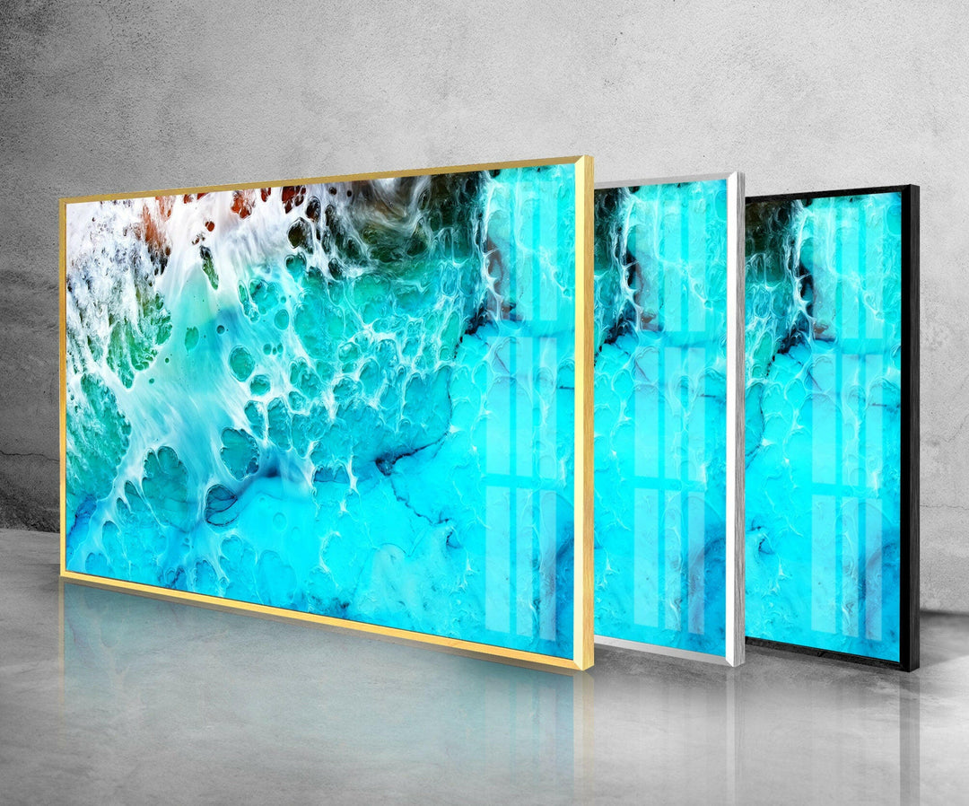 Aerial View of Ocean Glass Wall Art large glass photo prints, glass wall photos