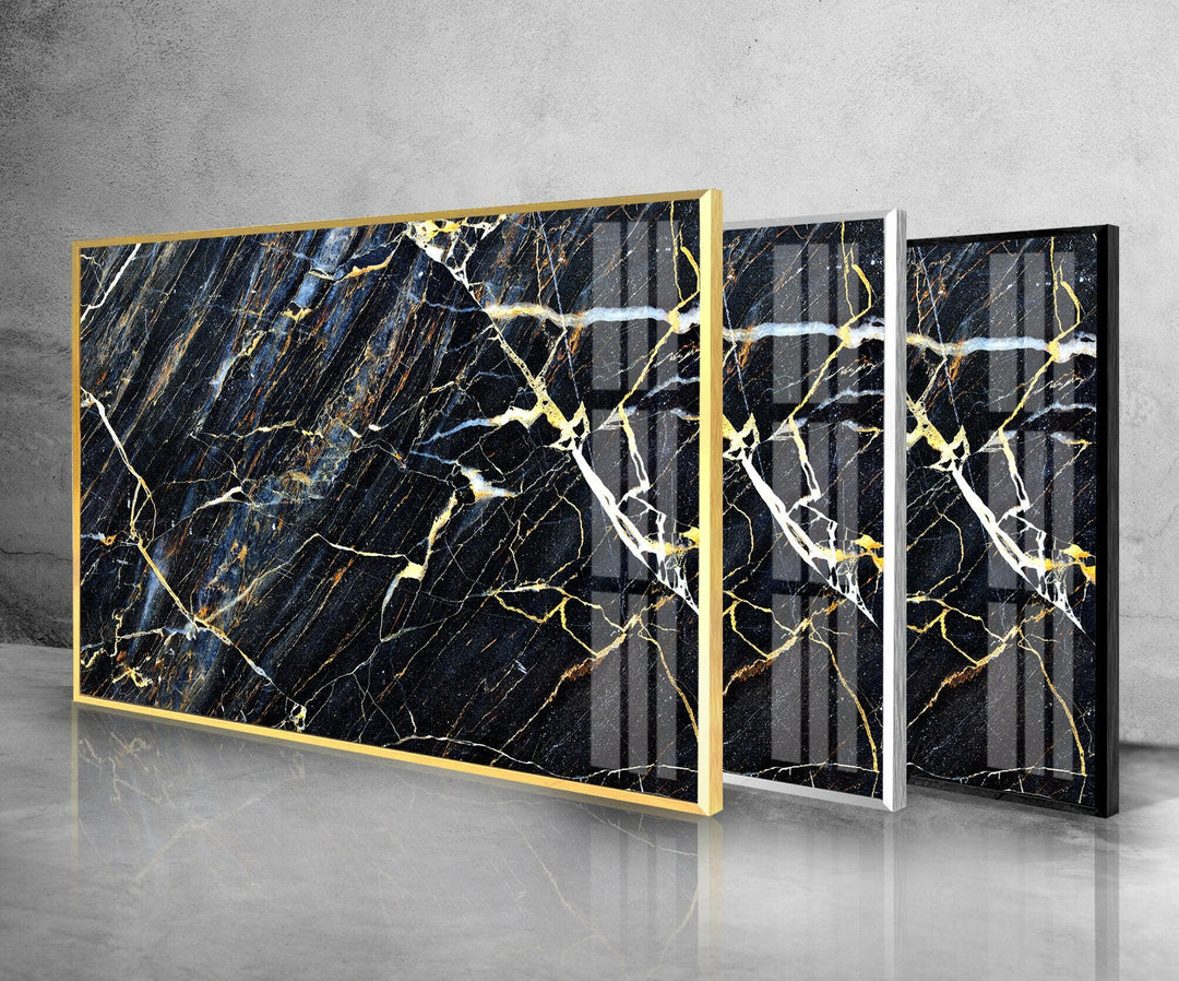 Black Marble Patterned Glass Wall Art stained glass wall art, stained glass wall decor