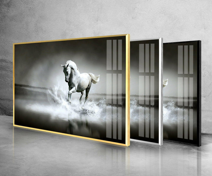 Graceful Horse Glass Wall Art picture on glass wall art, photos printed on glass