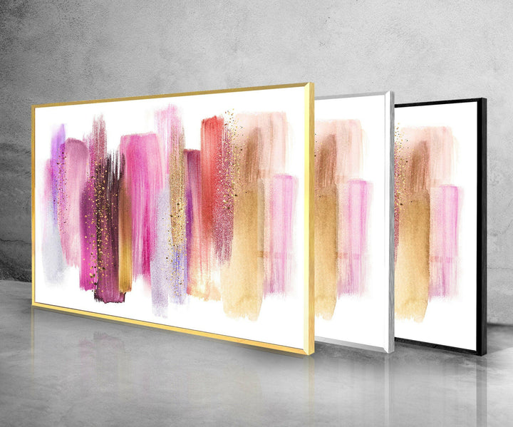 Abstract Alcohol Ink Pink Gold Glass Wall Art glass image printing, glass prints from photos