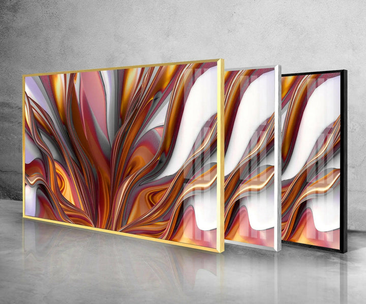 Brown Volumetric Abstract Glass Wall Art