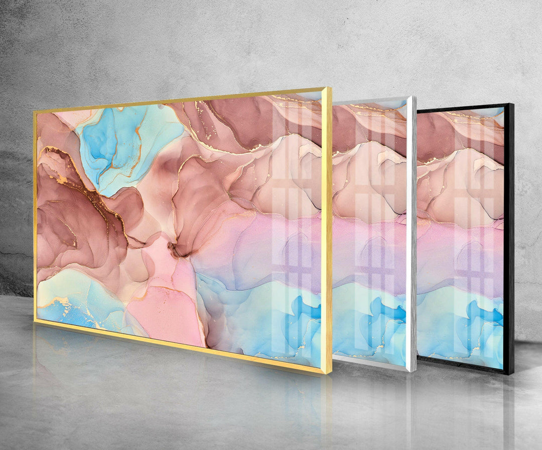 Alcohol Ink Abstract Pink Glass Wall Art glass image printing, glass prints from photos