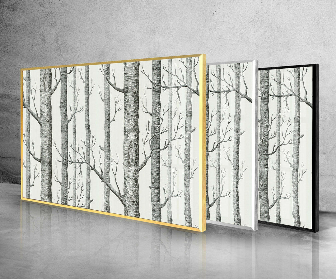 Black and White Trees Glass Wall Art large glass photo prints, glass wall photos