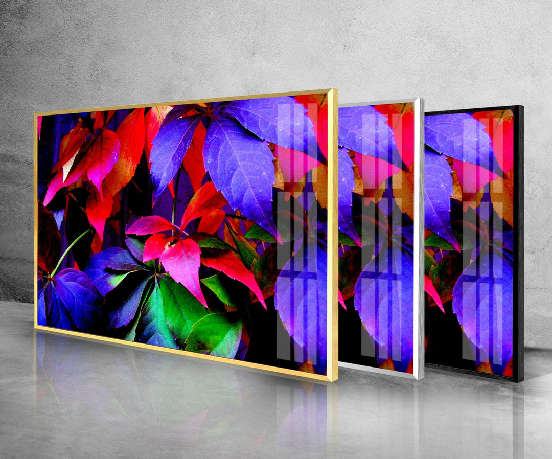 Colorful Autumn Leaves Glass Wall Art, Glass Printing Wall Art, Print photos on glass
