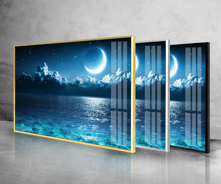 Night Sky with Stars Glass Wall Art print on glass, glass printed photos