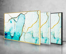 Blue Marble Abstract Tempered Glass Wall Art