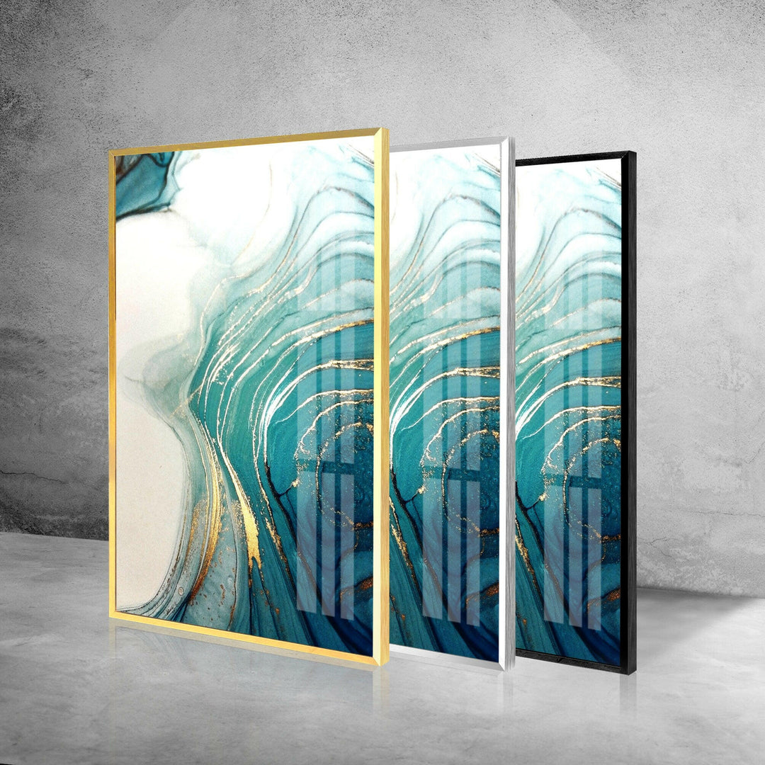 White Gold Marble Abstract Glass Wall Art glass pictures for Wall, glass prints wall art