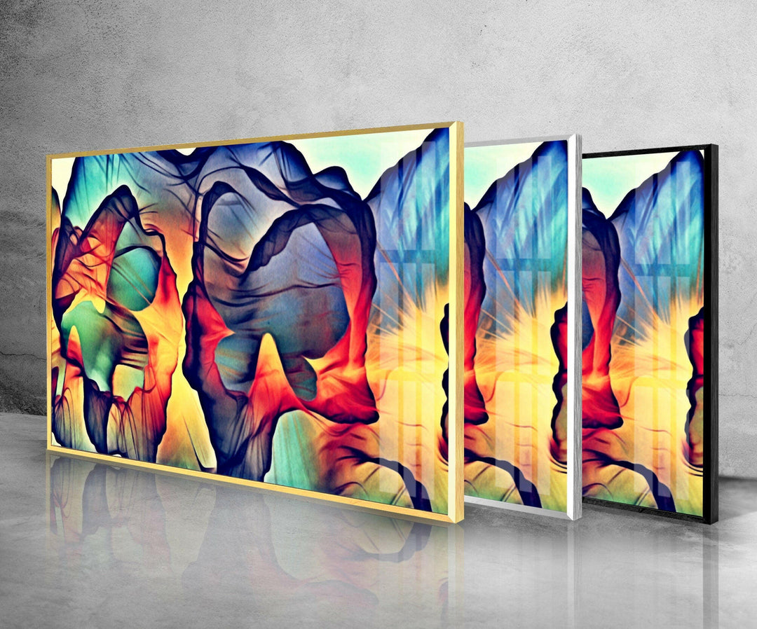 Colorful Abstract Vivid Glass Wall Art glass image printing, glass prints from photos
