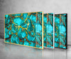 Green Gold Marble Tempered Glass Wall Art