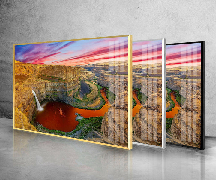 Washington Palouse Falls Glass Wall Art glass photo prints, glass picture prints