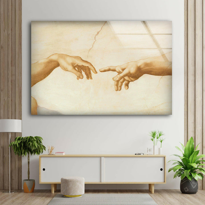 Michelangelo The Creation of Adam Glass Photos for Wall Decor