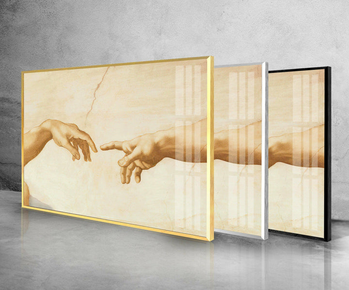 Michelangelo The Creation of Adam Glass Wall Art for Home Decor