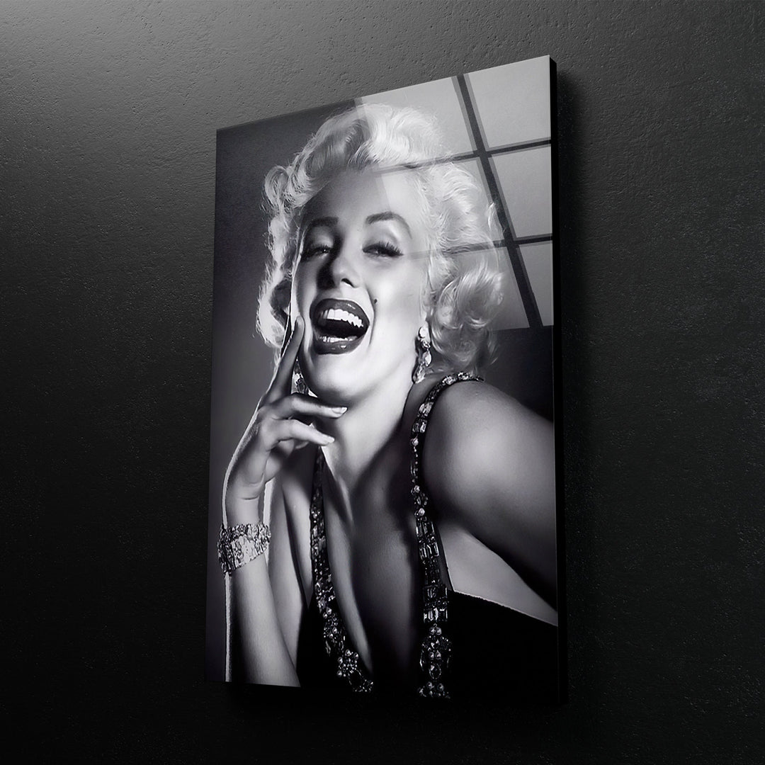 Marilyn Monroe Black & White Glass Wall Art glass photo prints, glass picture prints
