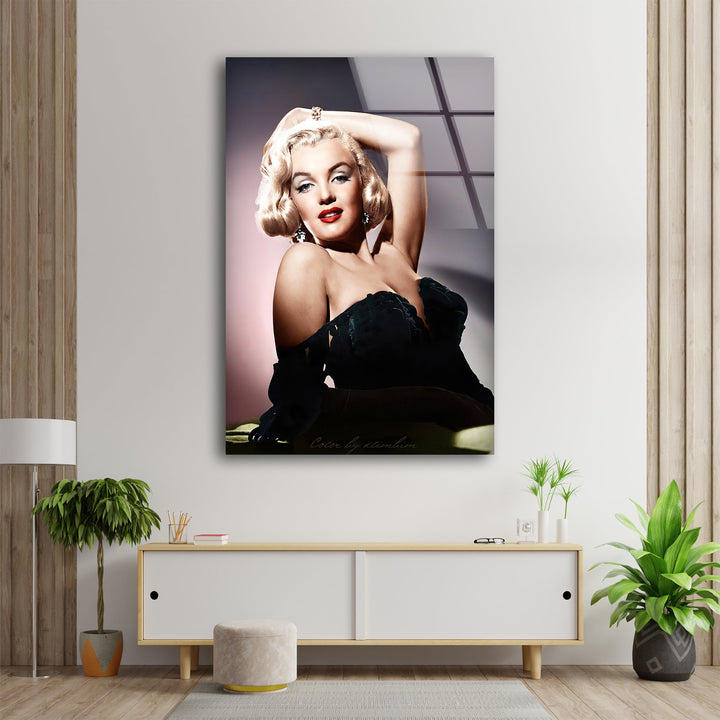 Marilyn Monroe Portrait Glass Wall Art large glass photo prints, glass wall photos
