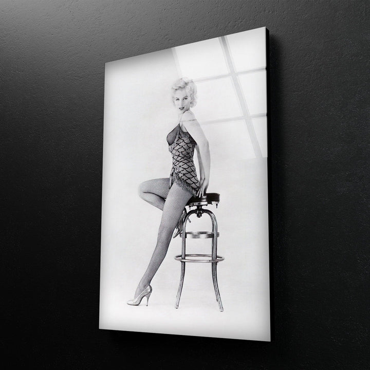 Marilyn Monroe White Glass Wall Art print on glass, glass printed photos
