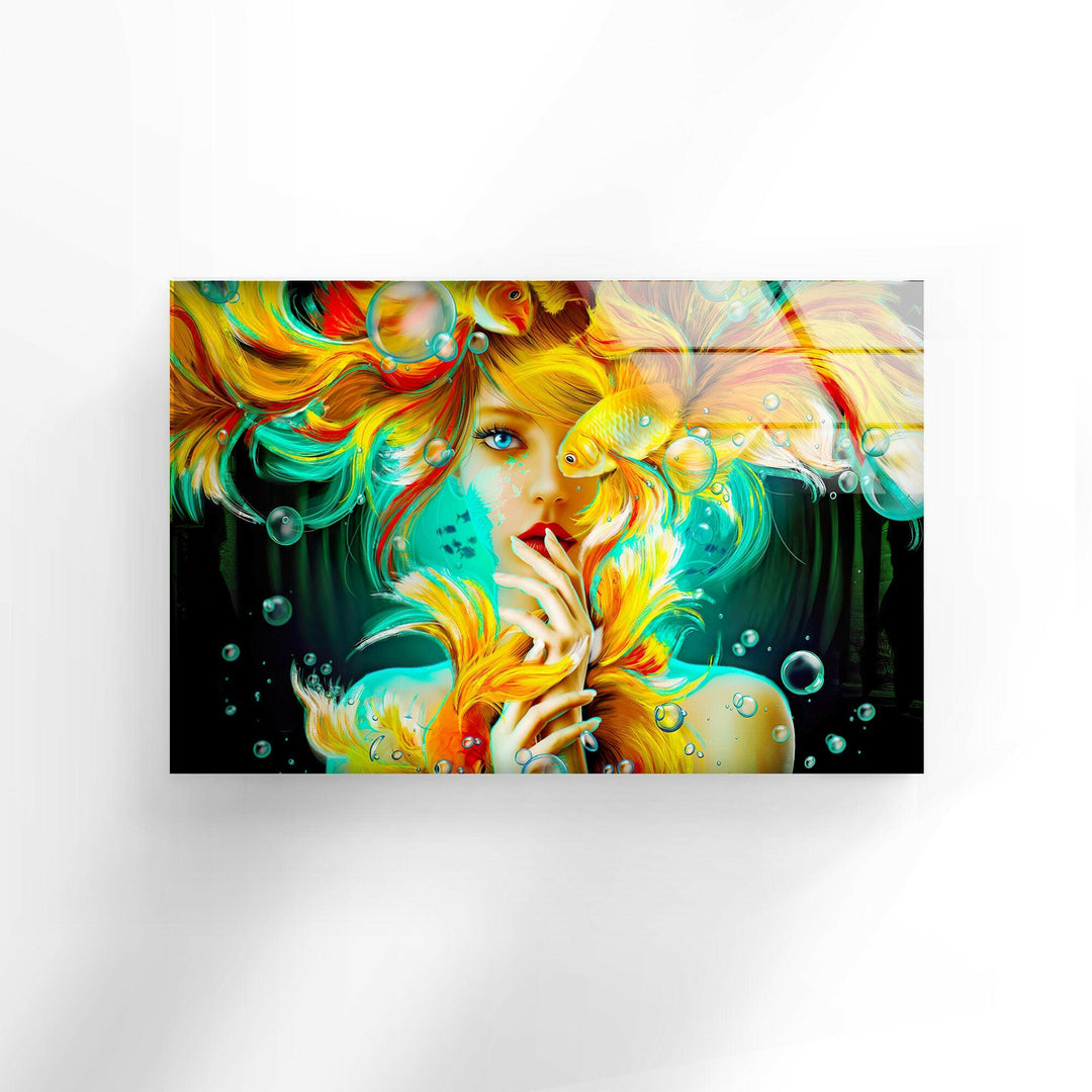 Fantasy Girl Glass Wall Art