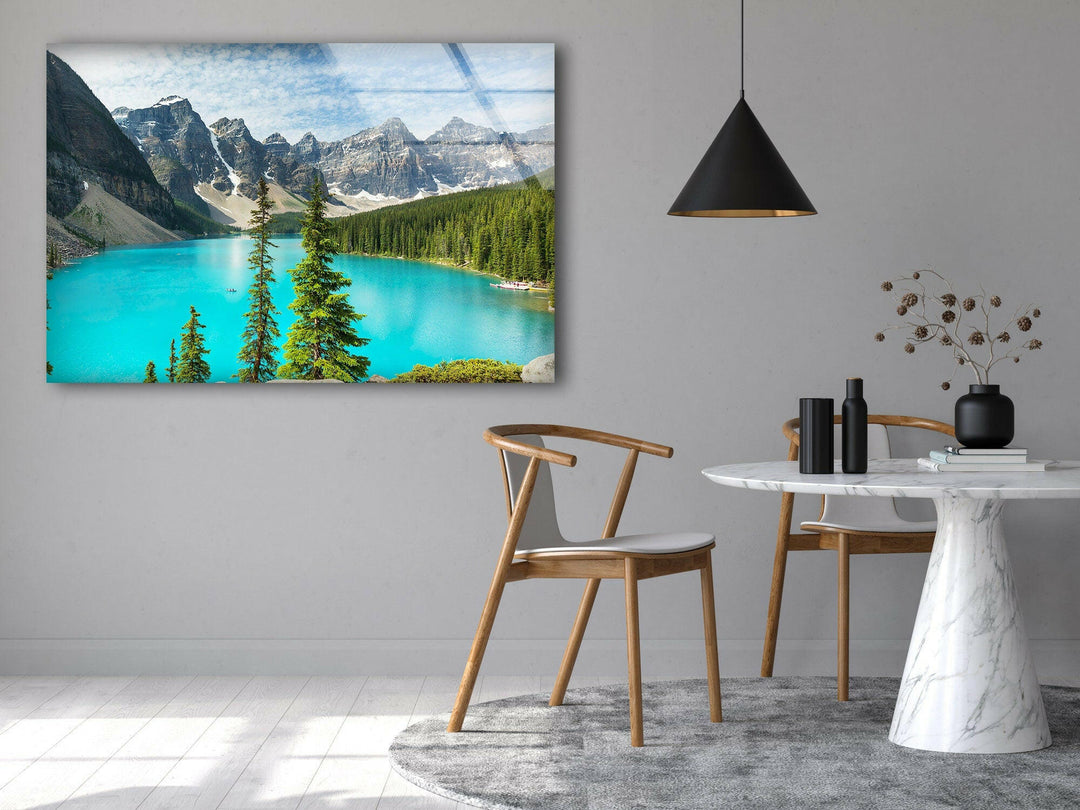 Moraine Lake Landscape Glass Wall Art