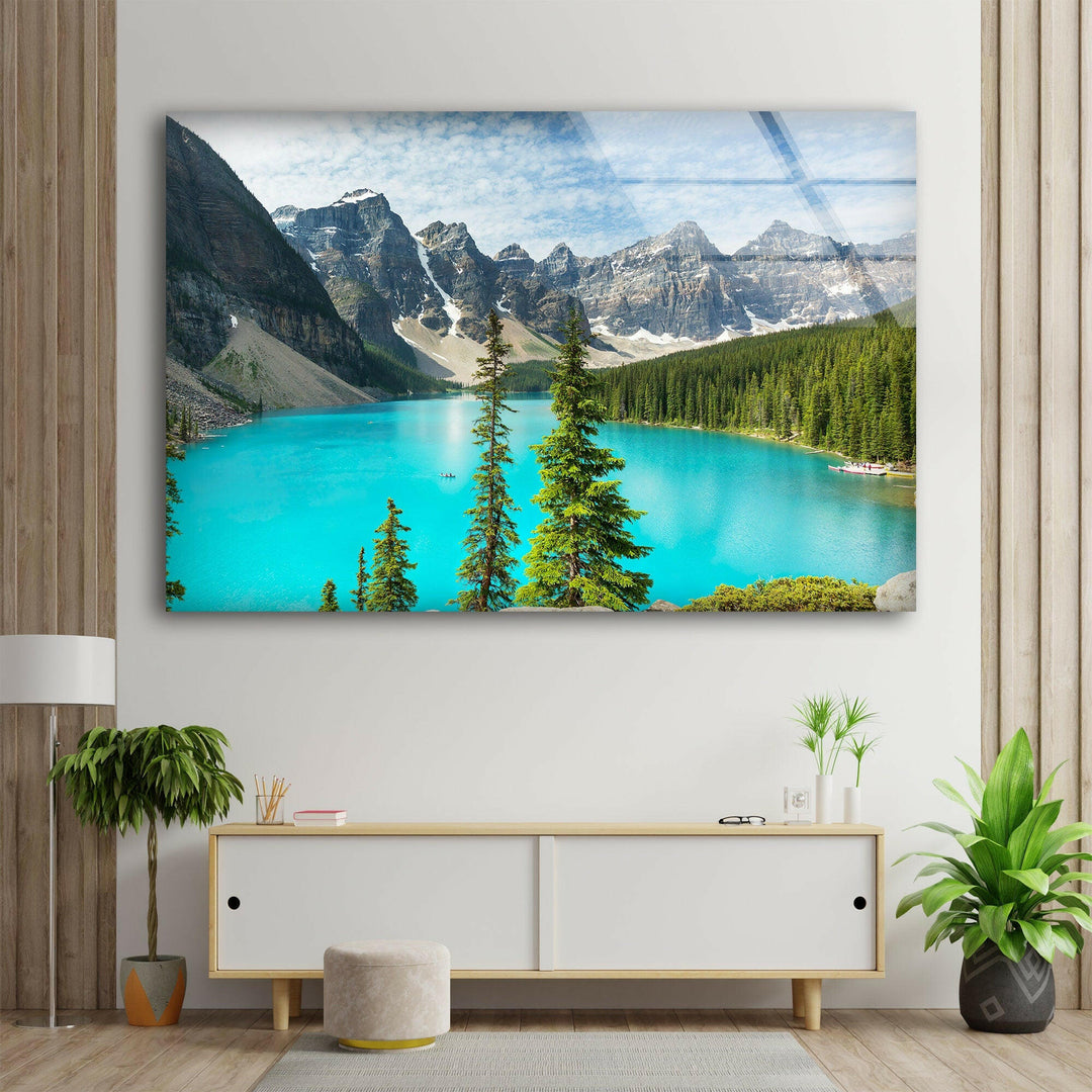 Moraine Lake Landscape Glass Wall Art