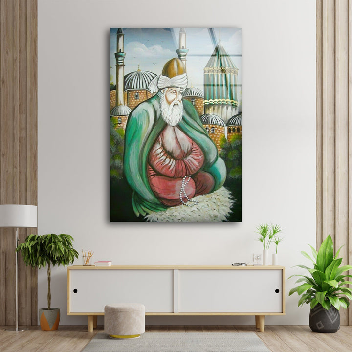 Rumi Mevlana Wall Art on Glass Pieces