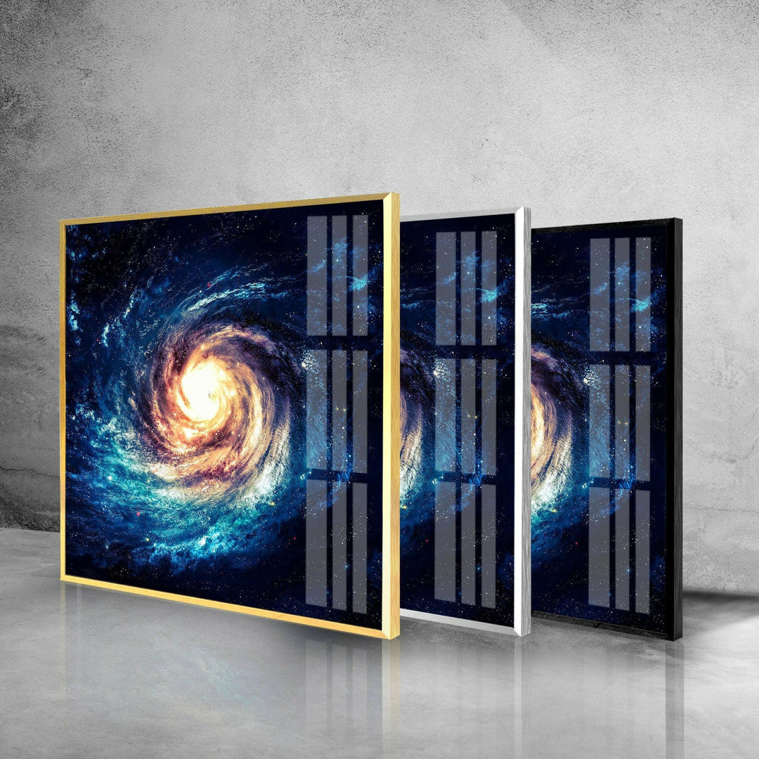 Galaxy With Stars Glass Wall Art, glass art painting, glass art for the Wall