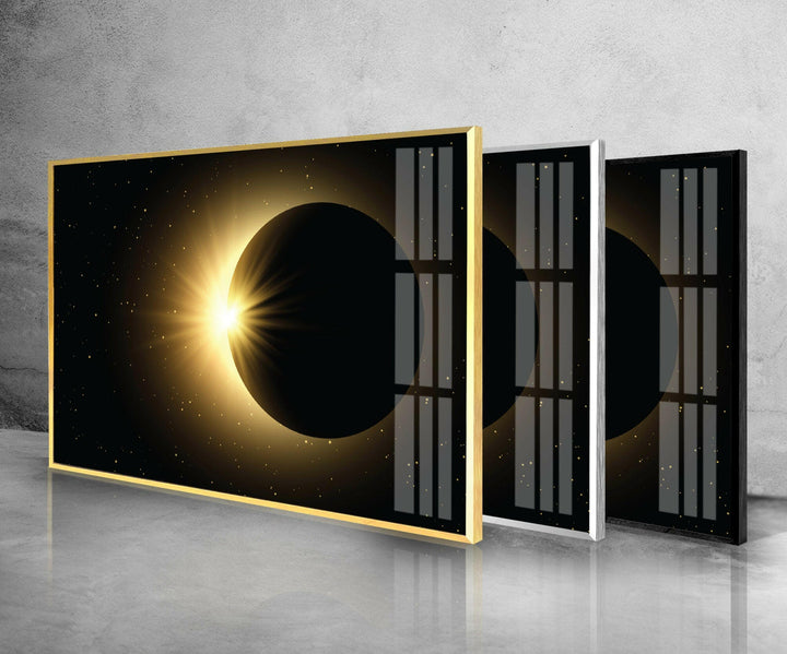 Solar Eclipse Glass Wall Art, glass pictures for Wall, glass prints wall art