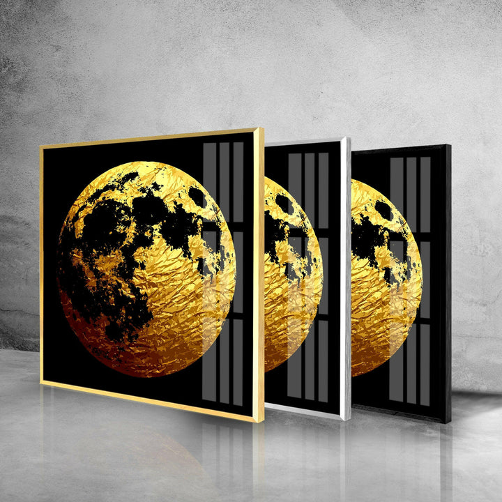 Golden Moon Glass Wall Art, stained glass wall art, stained glass wall decor