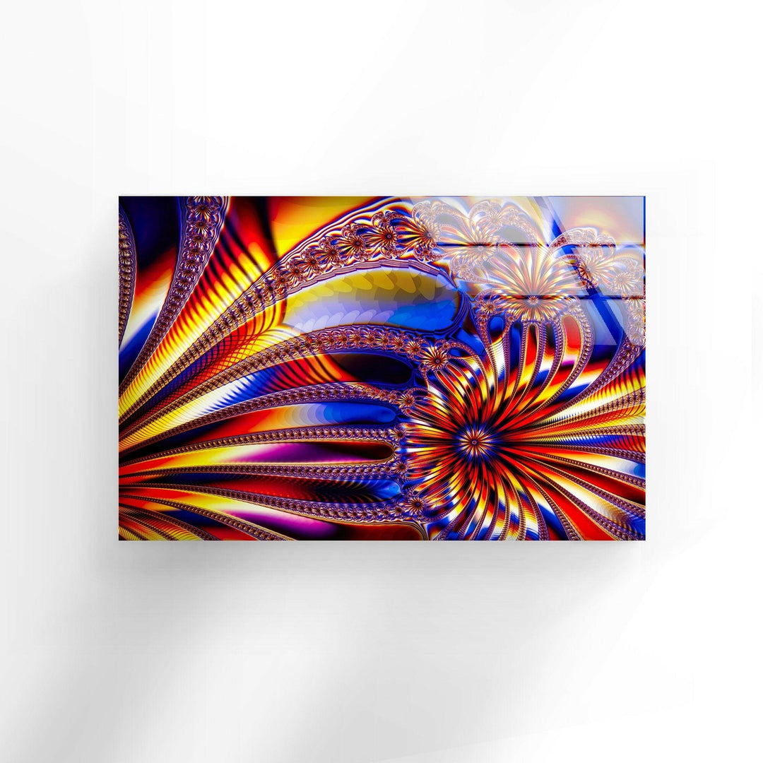 Blue & Orange Abstract Colored Glass Wall Art stained glass wall art, stained glass wall decor
