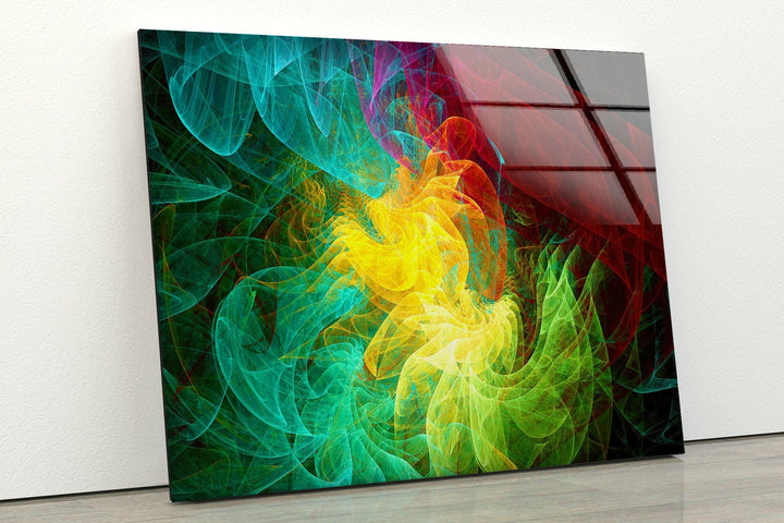 Colorful Fractal Abstract Glass Wall Art custom glass photo prints, large glass prints