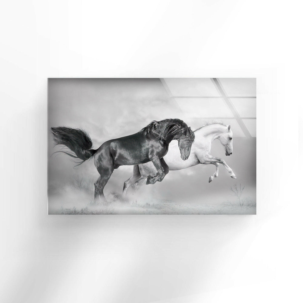 Wild Horses Running Glass Wall Art picture on glass wall art, photos printed on glass