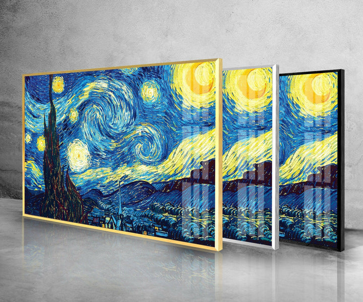 Starry Night Vincent Van Gogh Glass Wall Artwork | Custom Wall Decor