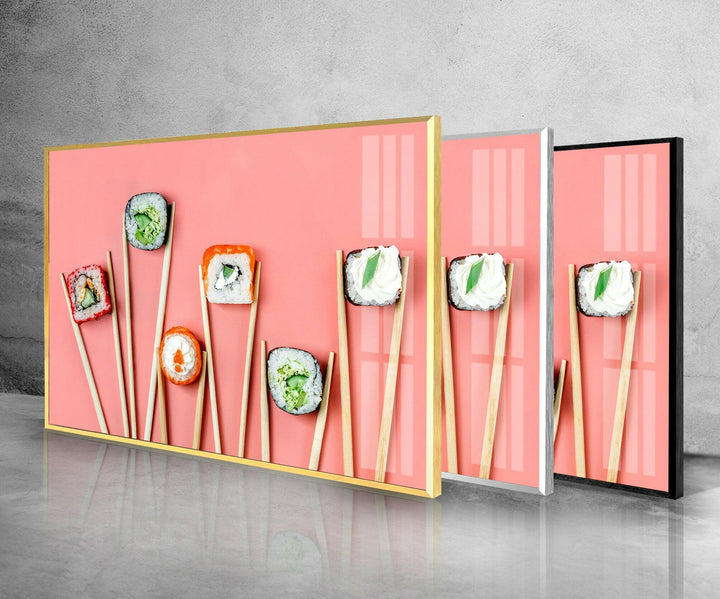 Japanese Sushi Glass Wall Art, glass image printing, glass prints from photos